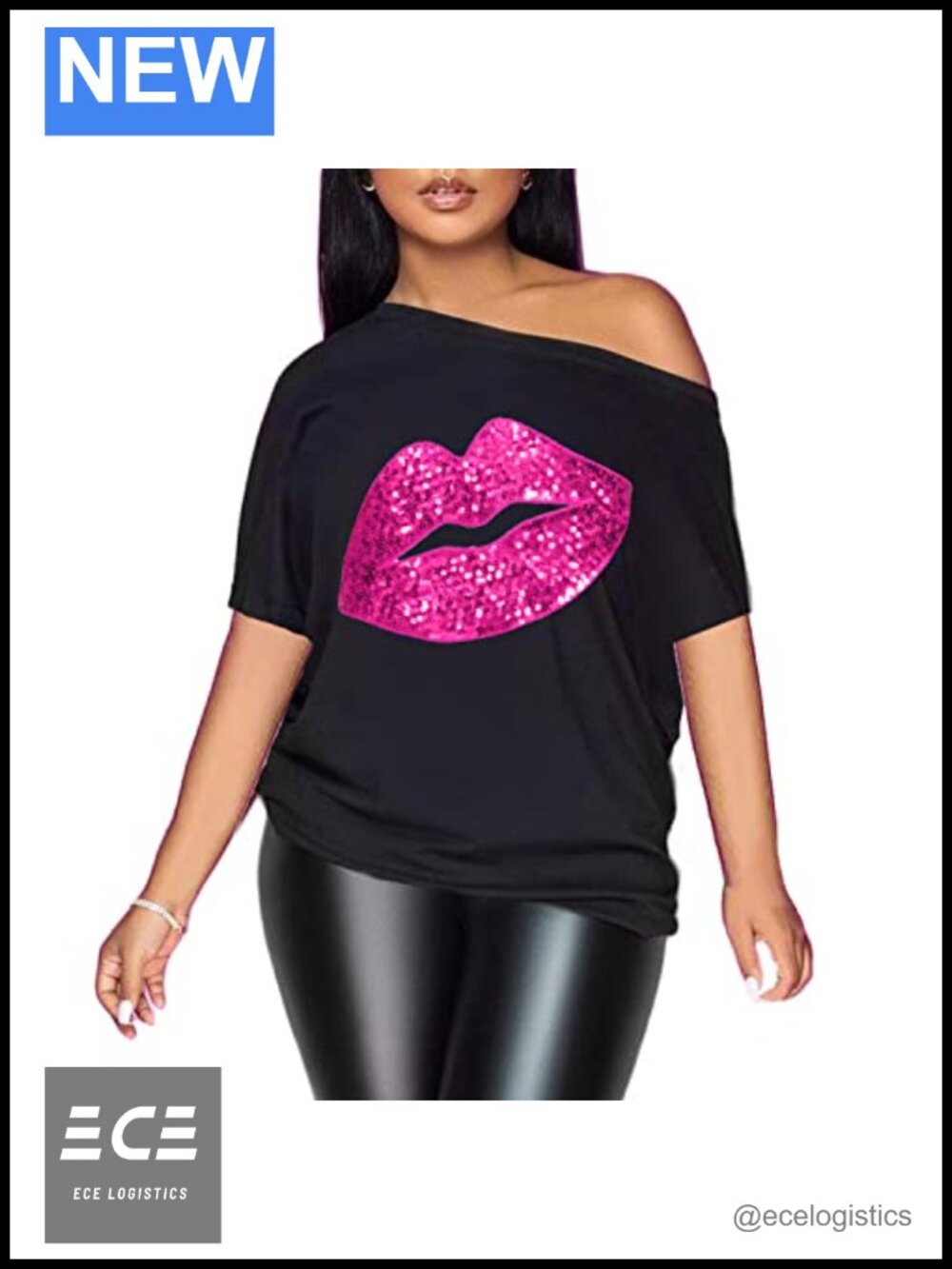PESION Women's Off The Shoulder Metallic Short Sleeve T-Shirt Casual Party Top